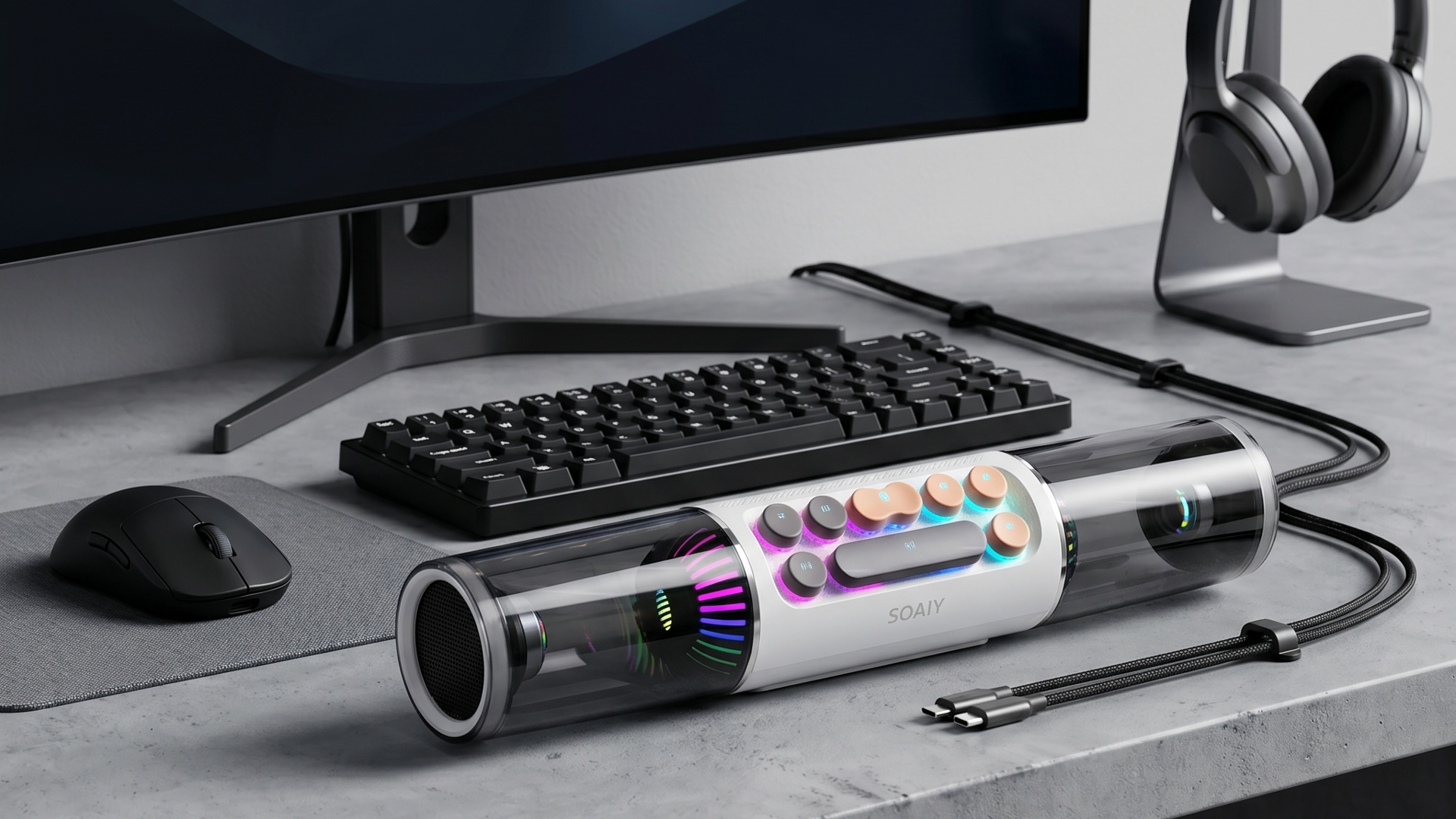 AeroMech Computer Speaker-Potencia acústica con diseño de ingeniería a la vista